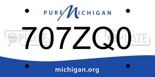 707ZQ0 Michigan License Plate