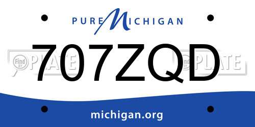 707ZQD Michigan License Plate