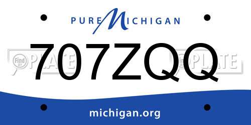 707ZQQ Michigan License Plate