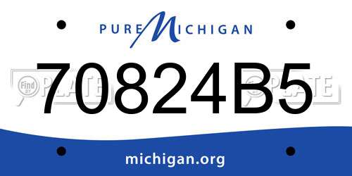70824B5 Michigan License Plate