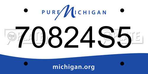 70824S5 Michigan License Plate