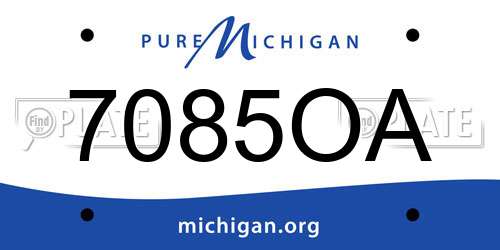 7085OA Michigan License Plate