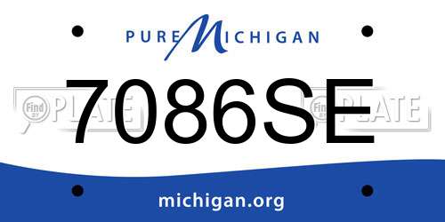 7086SE Michigan License Plate