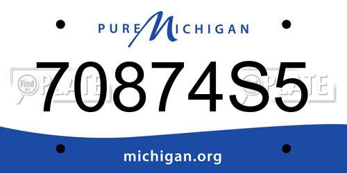 70874S5 Michigan License Plate