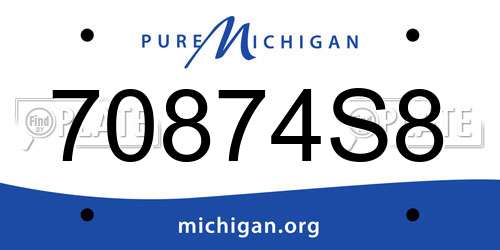 70874S8 Michigan License Plate