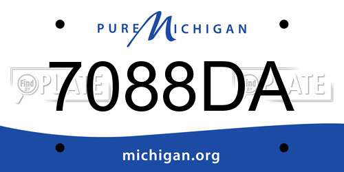 7088DA Michigan License Plate