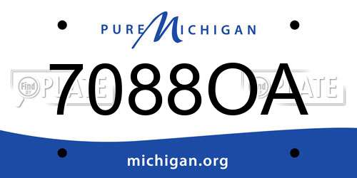 7088OA Michigan License Plate