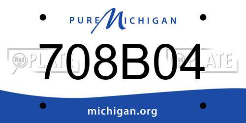 708B04 Michigan License Plate