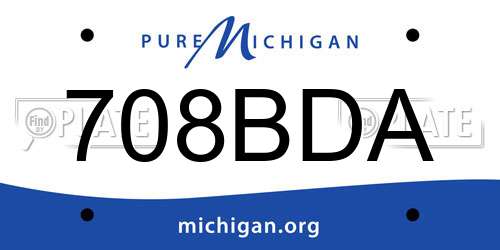 708BDA Michigan License Plate