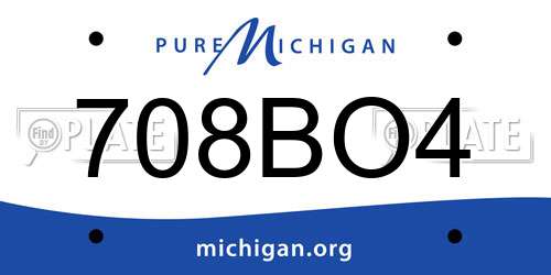 708BO4 Michigan License Plate