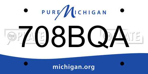 708BQA Michigan License Plate