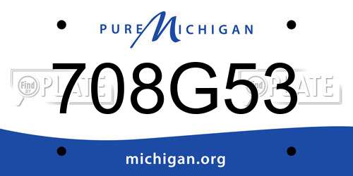 708G53 Michigan License Plate