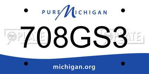 708GS3 Michigan License Plate