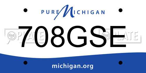 708GSE Michigan License Plate
