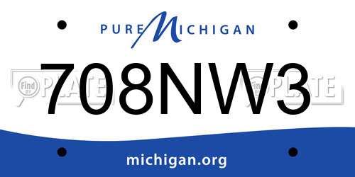 708NW3 Michigan License Plate