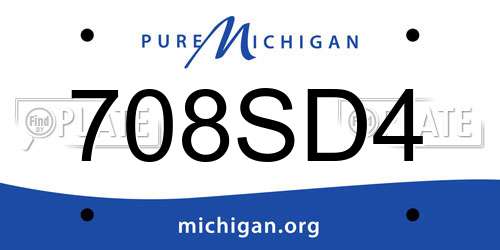 708SD4 Michigan License Plate