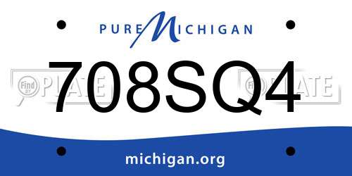 708SQ4 Michigan License Plate