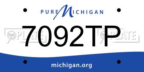 7092TP Michigan License Plate