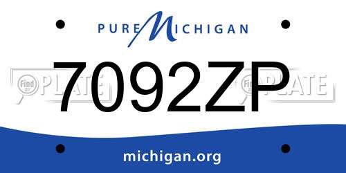 7092ZP Michigan License Plate