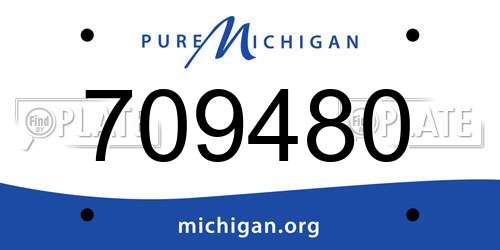 709480 Michigan License Plate