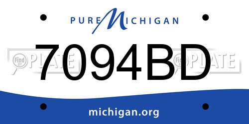 7094BD Michigan License Plate