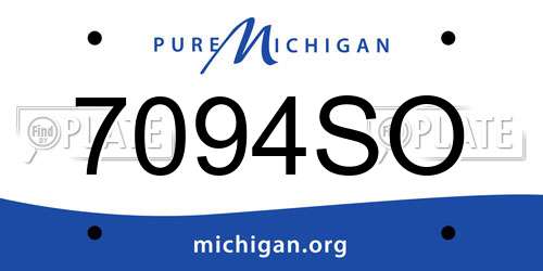 7094SO Michigan License Plate