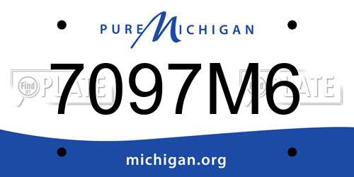 7097M6 Michigan License Plate