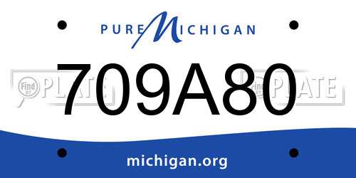 709A80 Michigan License Plate
