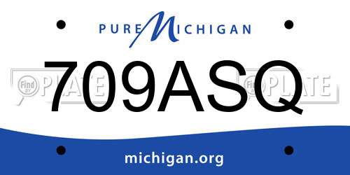 709ASQ Michigan License Plate
