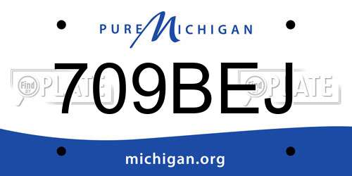 709BEJ Michigan License Plate