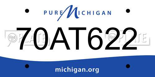 70AT622 Michigan License Plate