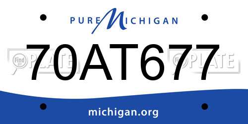 70AT677 Michigan License Plate