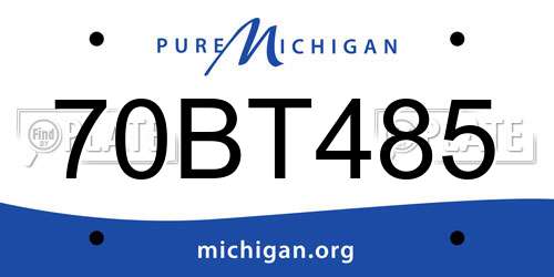 70BT485 Michigan License Plate