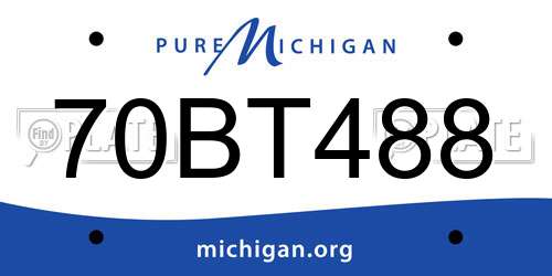 70BT488 Michigan License Plate