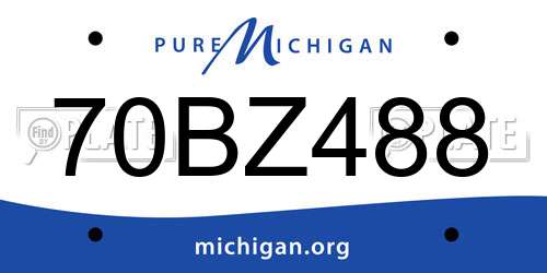 70BZ488 Michigan License Plate