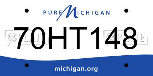 70HT148 Michigan License Plate