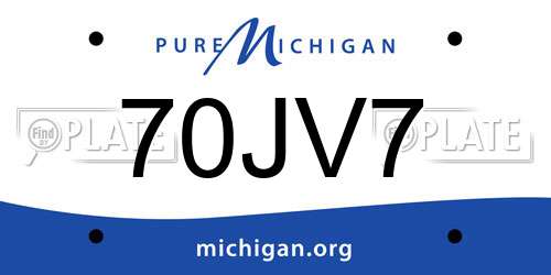 70JV7 Michigan License Plate