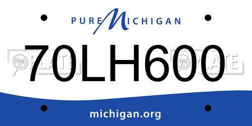 70LH600 Michigan License Plate