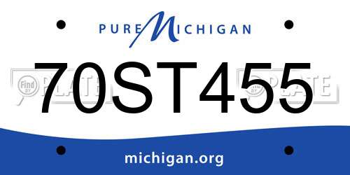 70ST455 Michigan License Plate
