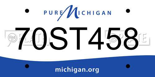 70ST458 Michigan License Plate