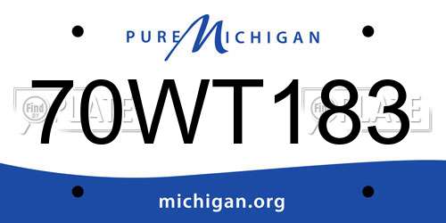 70WT183 Michigan License Plate