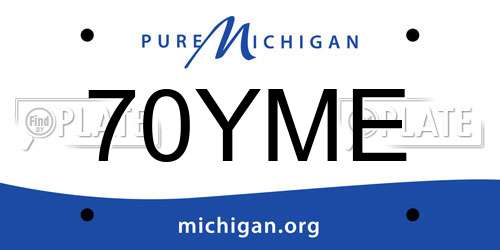 70YME Michigan License Plate