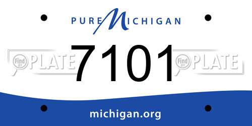 7101 Michigan License Plate