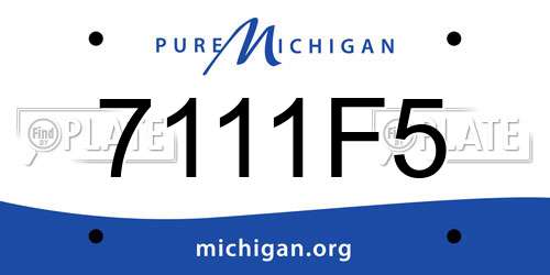 7111F5 Michigan License Plate