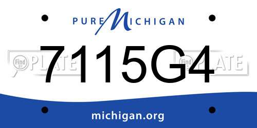 7115G4 Michigan License Plate