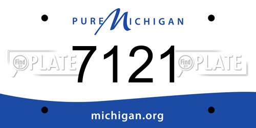 7121 Michigan License Plate