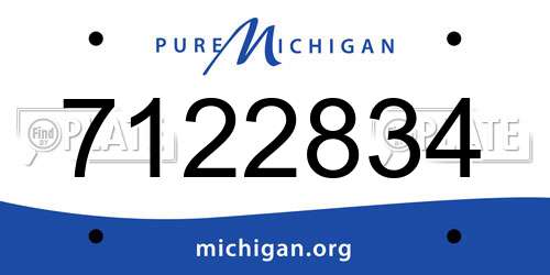 7122834 Michigan License Plate