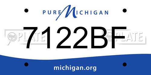 7122BF Michigan License Plate