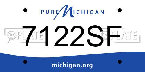 7122SF Michigan License Plate