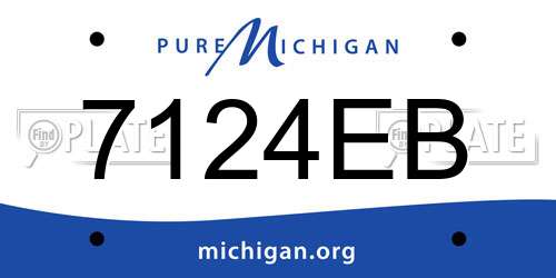 7124EB Michigan License Plate